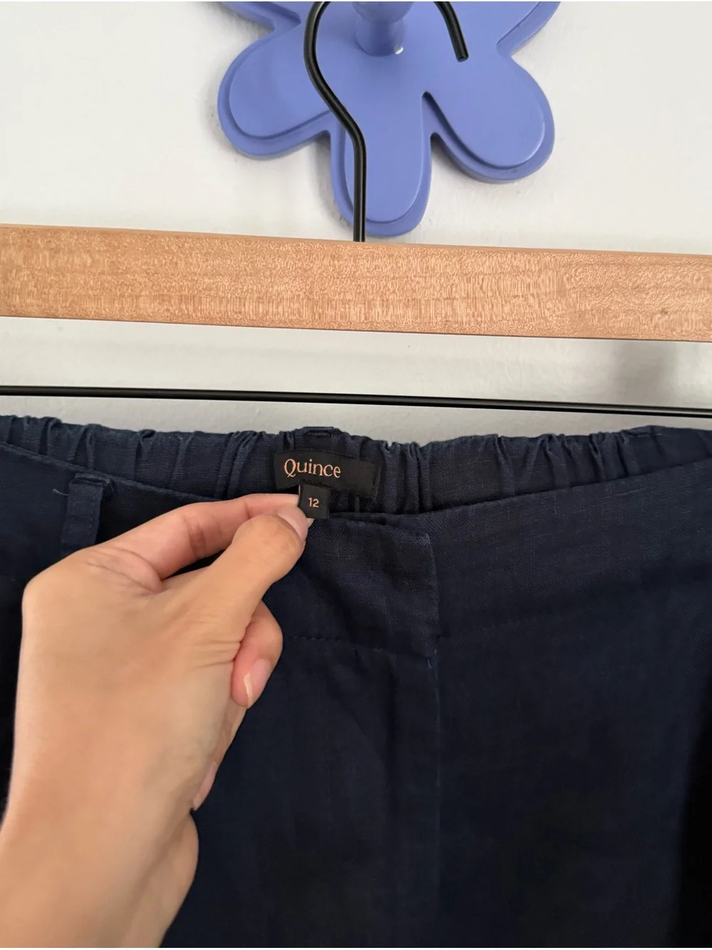 Quince 12 European Linen Pleated Trousers Deep Navy Wide Leg Coastal Beach Relax